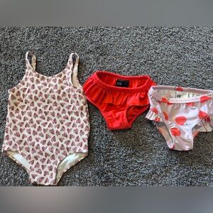 H&M Kids Red and Pink Swimsuit Set